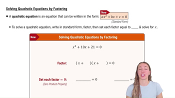 Solving Quadratic Equations by Factoring
