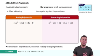 Adding and Subtracting Polynomials
