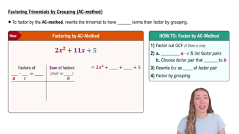 Factoring Trinomials by Grouping (AC Method)