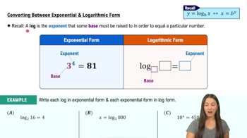 Converting Between Exponential & Logarithmic Form