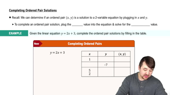 Completing Ordered Pair Solutions