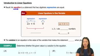 Introduction to Linear Equations