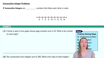 Consecutive Integers Problems