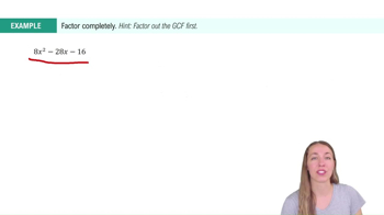 Factoring Trinomials Using Trial and Error Example 2