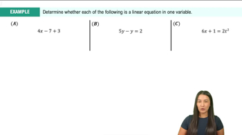 Introduction to Linear Equations Example 1