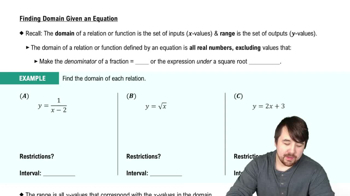 Finding Domain Given an Equation