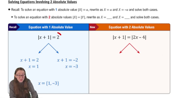 Solving Equations Involving 2 Absolute Values
