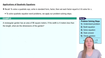 Applications of Quadratic Equations