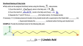 Fatty Acid Nomenclature