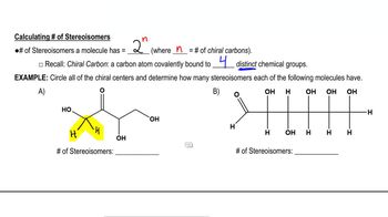 Stereochemistry of Monosaccharides