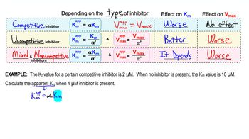 Apparent Km and Vmax Example 1