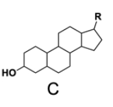 Chemical structure C, labeled, showing a sterol-like configuration.