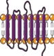 Diagram of a protein with 7 α-helical segments traversing a cell membrane, relevant to protein structure.