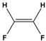 Chemical structure of a nonpolar molecule with hydrogen and fluorine atoms.