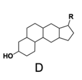 Chemical structure D, labeled, showing a sterol-like configuration.