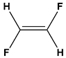 Chemical structure of a nonpolar molecule with hydrogen and fluorine atoms.