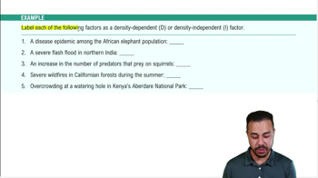 Factors Limiting Population Growth Example 1