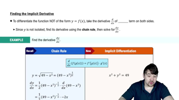 Finding The Implicit Derivative