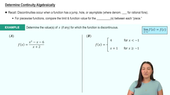 Determine Continuity Algebraically