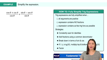 Simplifying Trig Expressions Example 2