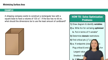 Example 1: Minimizing Surface Area