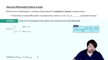 Determining Differentiability Without A Graph