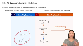 Solve Trig Equations Using Identity Substitutions