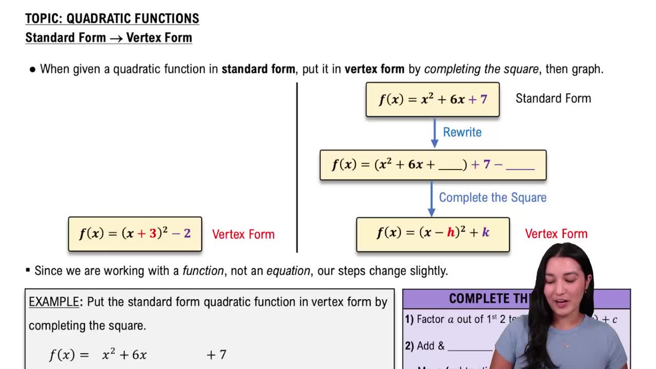 Converting Standard Form to Vertex Form