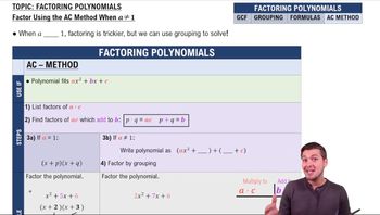 Factor Using the AC Method When a Is Not 1