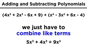 Adding and Subtracting Polynomials