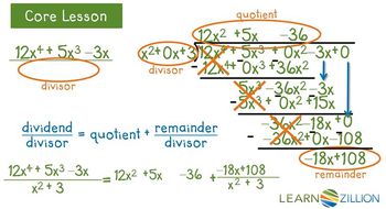 Divide polynomials with a missing term