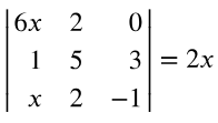 Matrix equation with variables and constants set equal to an expression, prompting to solve each equation.
