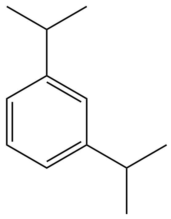 Chemical structure of a disubstituted benzene for naming exercise in organic chemistry.