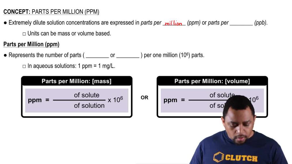 parts per million equation