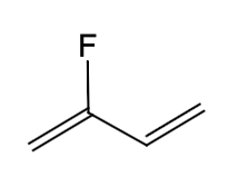 Structure of 2-fluoro-1,4-butadiene with a fluorine atom attached.