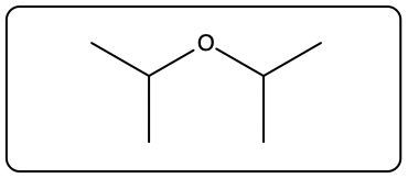 Chemical structure of dipropyl ether with two propyl groups and an oxygen atom.