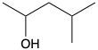 Chemical structure of 2-methyl-4-pentanol, an alcohol compound.