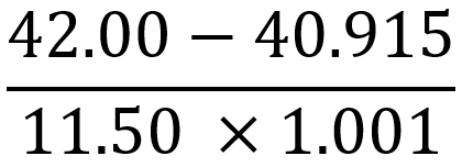 Calculation showing subtraction and multiplication for significant figures in chemistry.