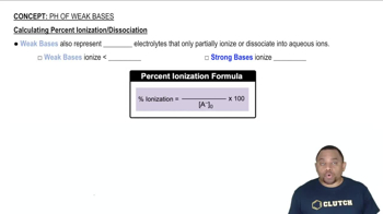 Calculating Percent Ionization of Weak Bases