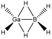 Alternative 3D structure of BGaH6 highlighting the arrangement of boron and gallium.