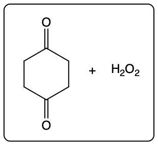 Carboxylic acid reacting with hydrogen peroxide to form products.