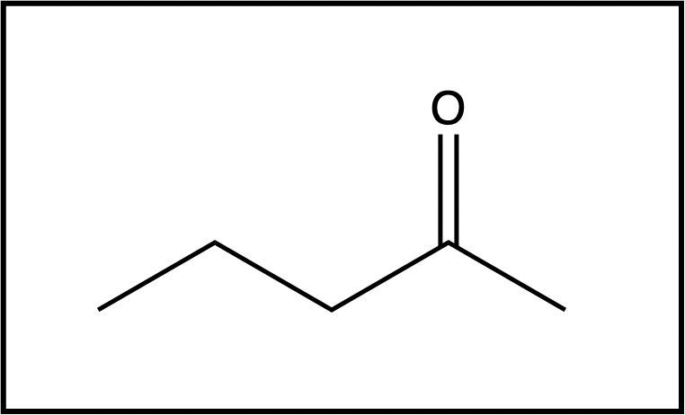 Alternative structure of 2-butanone with a ketone functional group.