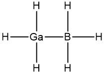 Structural formula of BGaH6 showing boron and gallium with hydrogen atoms.