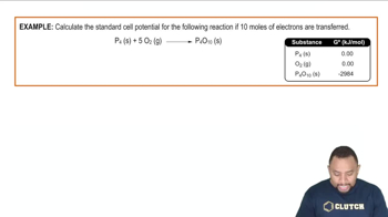 Relationship between ∆E°, ∆G°, and K Example