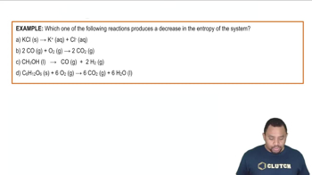 Entropy and Chemical Changes Example