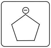 Cyclopentene with a negatively charged carbon, representing a carbanion intermediate.