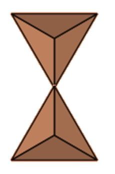 Single tetrahedron, illustrating a possible silicate structure.