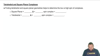 Finding tetrahedral and square planar geometries helps to determine the low vs high spin of complexes.