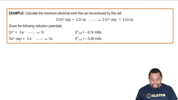 Cell Potential and Gibbs Free Energy Example