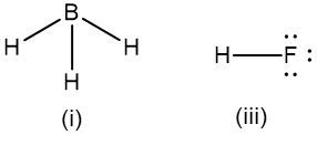 Electron-dot structures for binary hydrides of boron and fluorine.